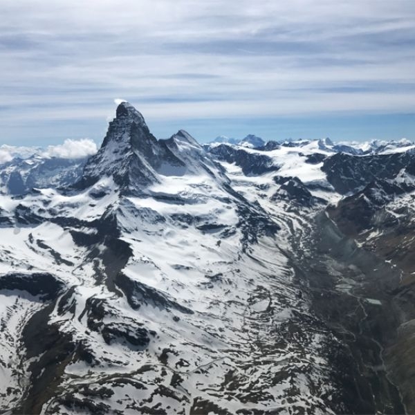 Matterhorn with glacier landing